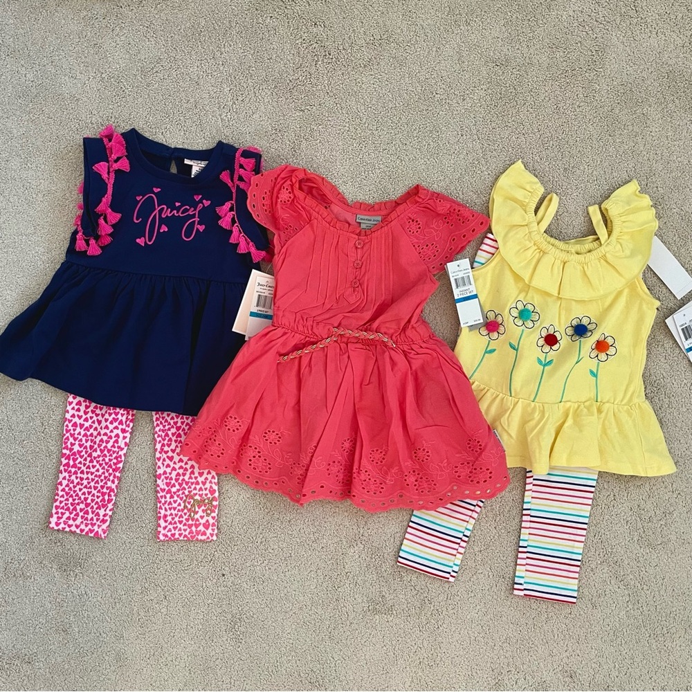 NWT Girls Summer Bundle! Juicy Couture, Calvin Klein, Kids Headquarter, 24 month